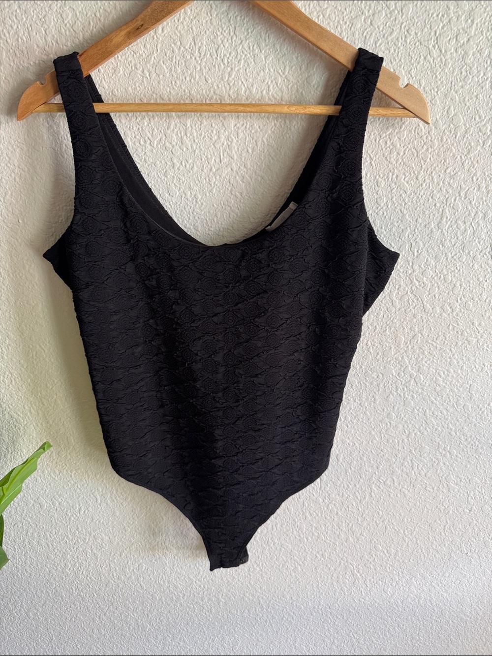 H&M Textured Tank Thong Bodysuit - Women